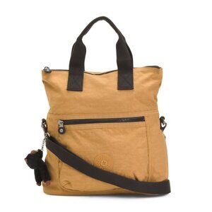 KIPLING Warm Beige Nylon Eleva Top Handle Crossbody Tote